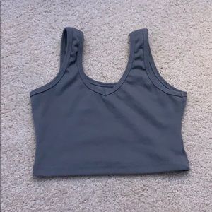 Grey shein crop top size small